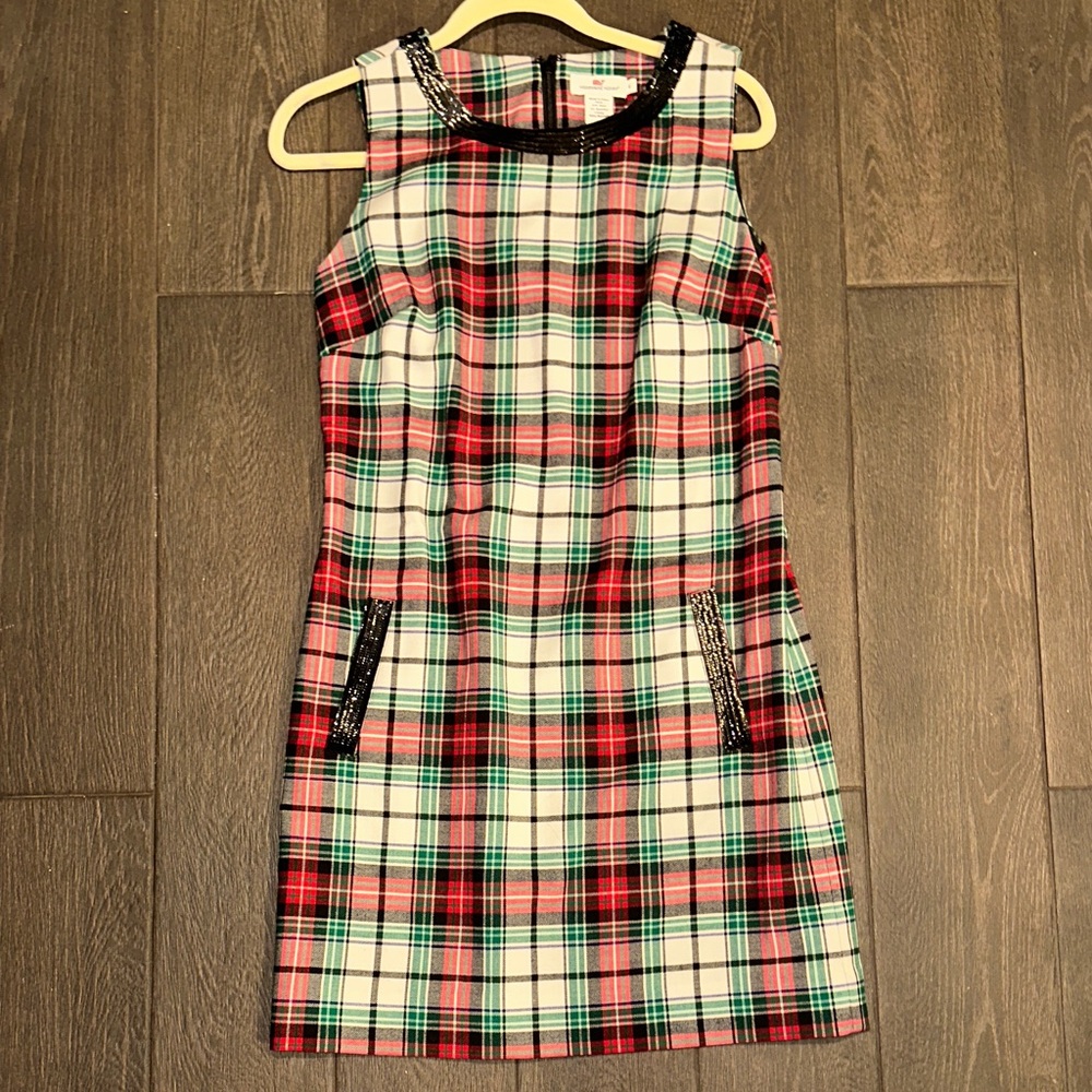 Vineyard Vines Red and Green Plaid Women’s Holiday Dress